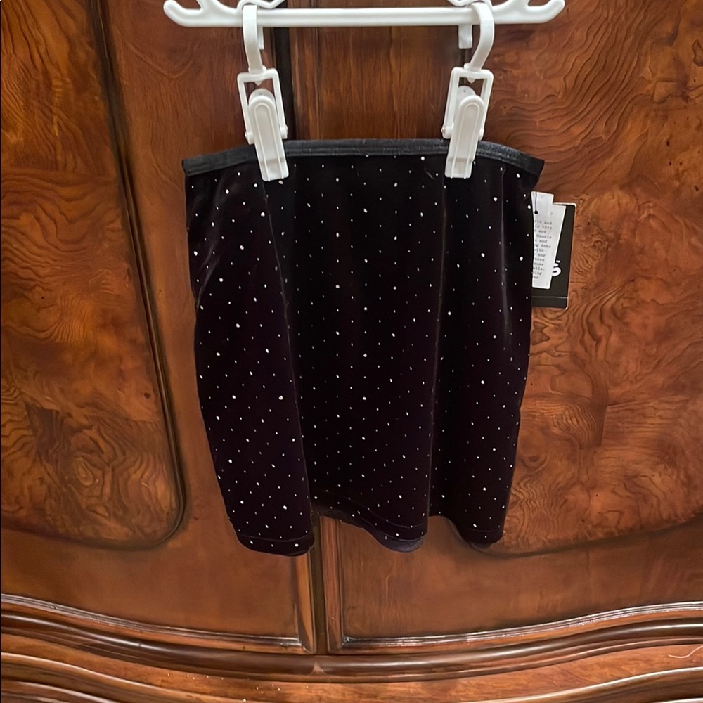 NWT Art Class Girls S6-7 Black Velvety Bedazzled Skirt